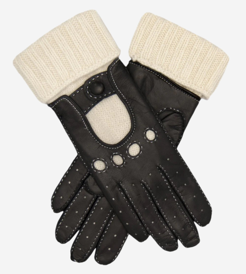 CD4141 (black) - Women’s Italian winter leather driving gloves with cashmere lining — photo 2 of 9