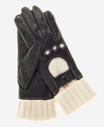 CD4141 (black) - Women’s Italian winter leather driving gloves with cashmere lining — photo 1 of 9