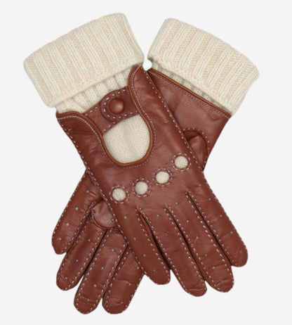 CD4141 (brown) - Women’s Italian winter leather driving gloves with cashmere lining — photo 2 of 9