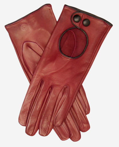 CD4255 (xb) - Women’s Italian leather driving gloves with contrast welting — photo 2 of 7
