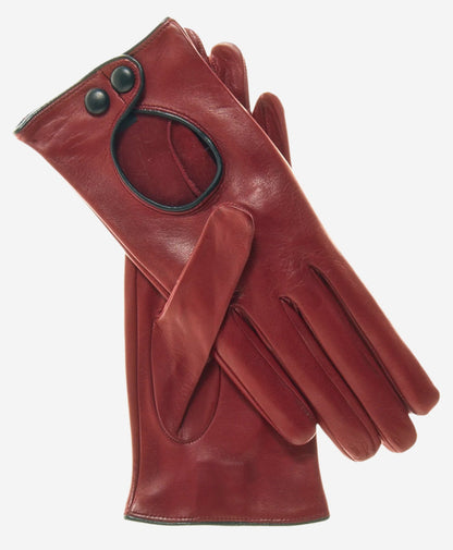 CD4255 (xb) - Women’s Italian leather driving gloves with contrast welting — photo 1 of 7