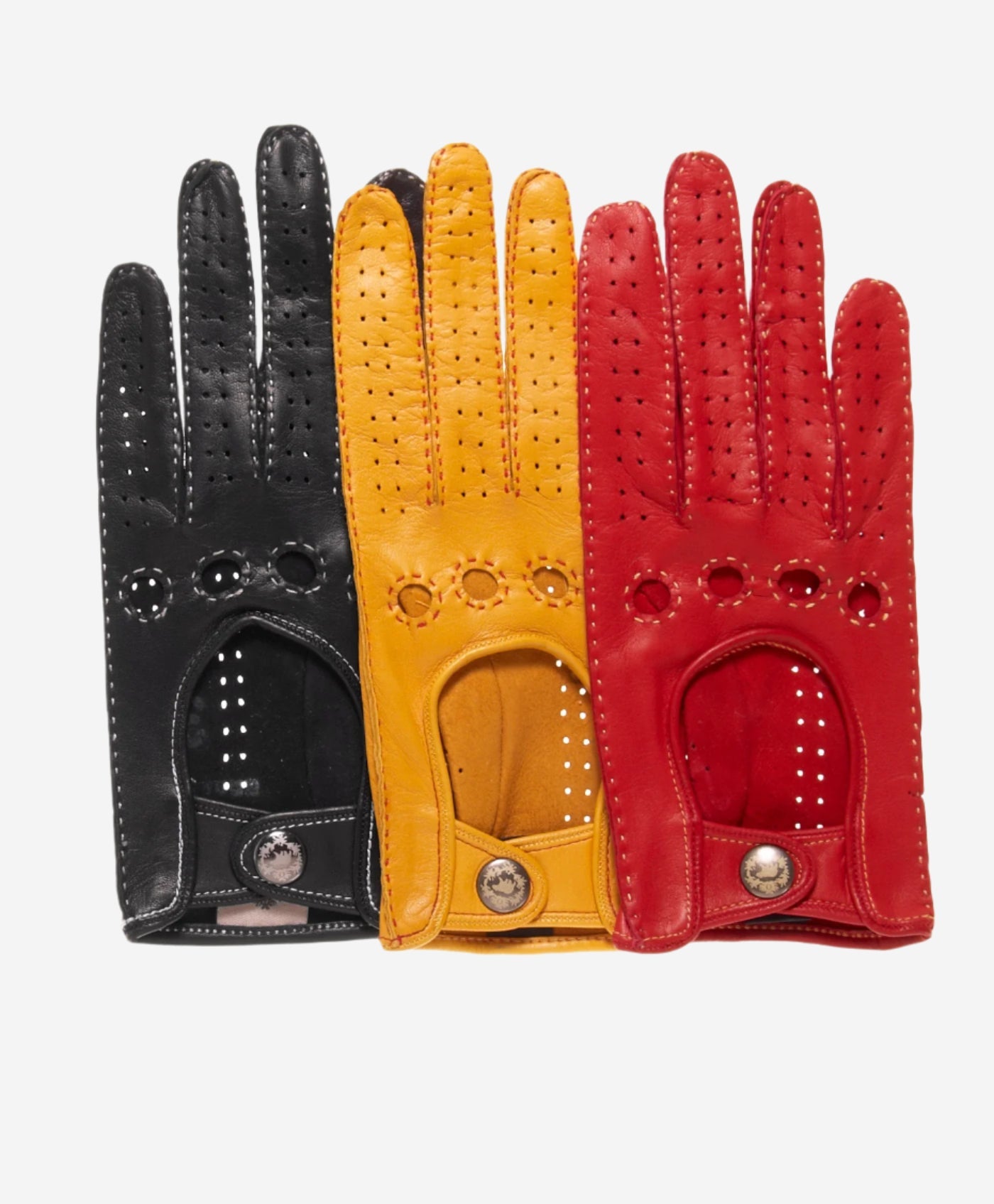 CD4266 (red) - Women’s Italian leather driving gloves with contrast stitching — photo 5 of 10