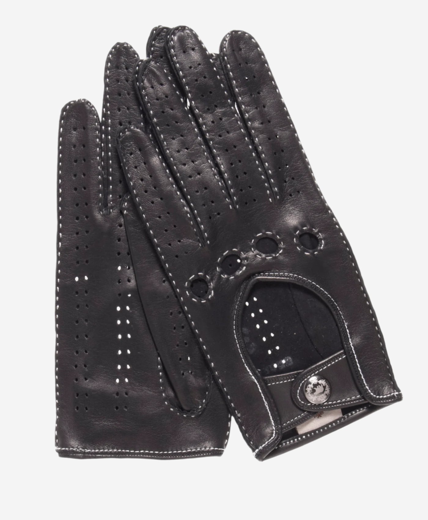 CD4266 (black) - Women’s Italian leather driving gloves with contrast stitching — photo 1 of 9