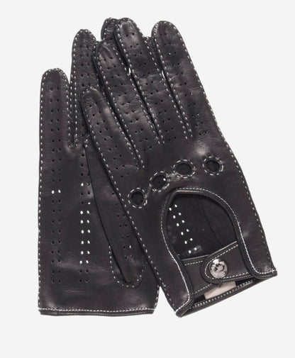 CD4266 (black) - Women’s Italian leather driving gloves with contrast stitching — photo 1 of 9