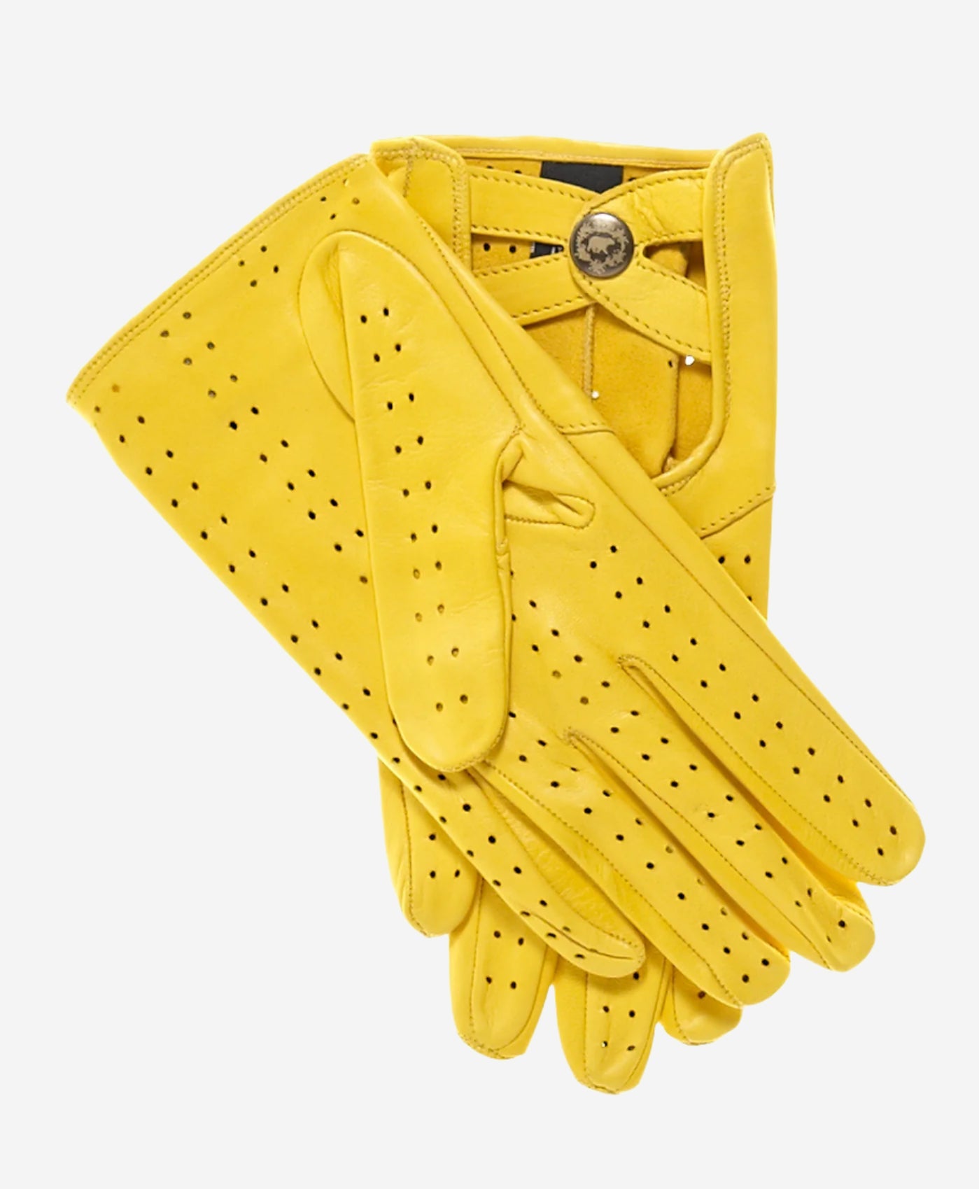 CD4378 (yellow) - Women's sporty Italian leather driving gloves — photo 2 of 9