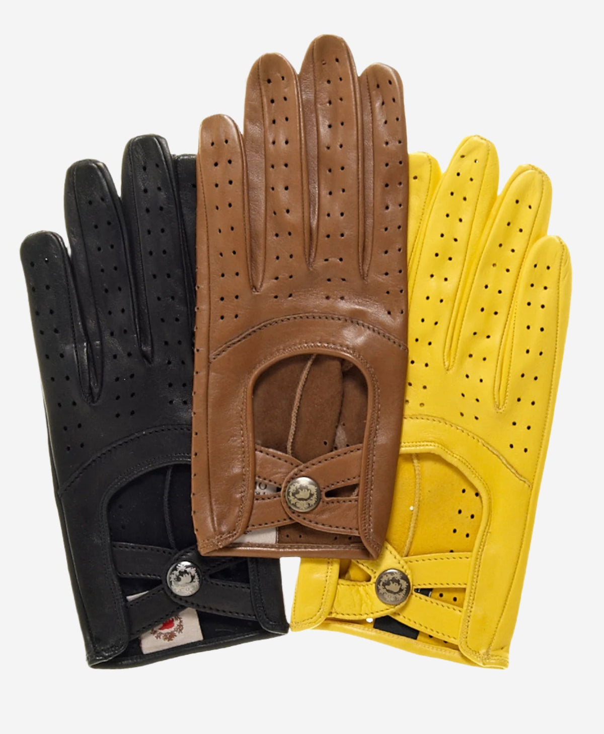 CD4378 (yellow) - Women's sporty Italian leather driving gloves — photo 4 of 9