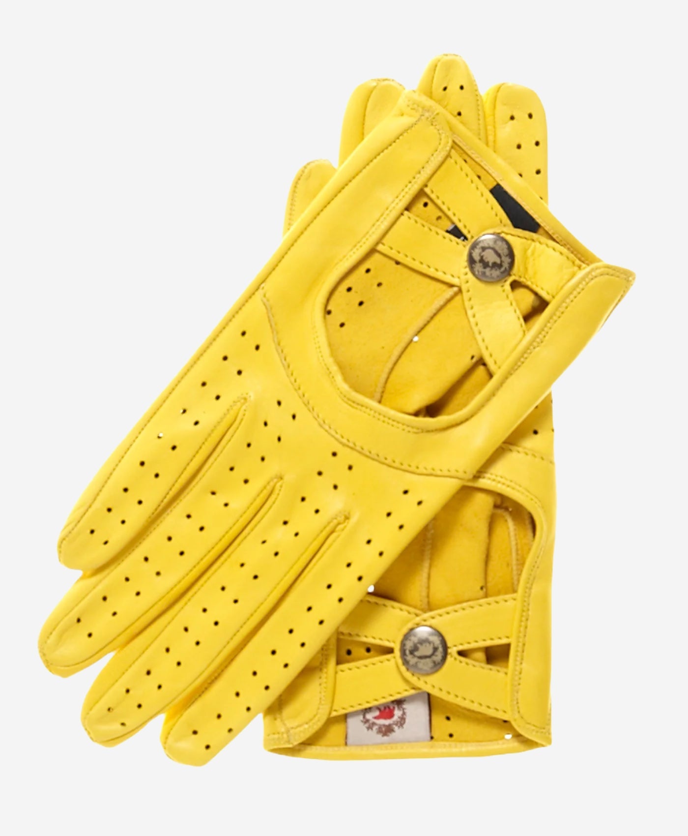 CD4378 (yellow) - Women's sporty Italian leather driving gloves — photo 1 of 9