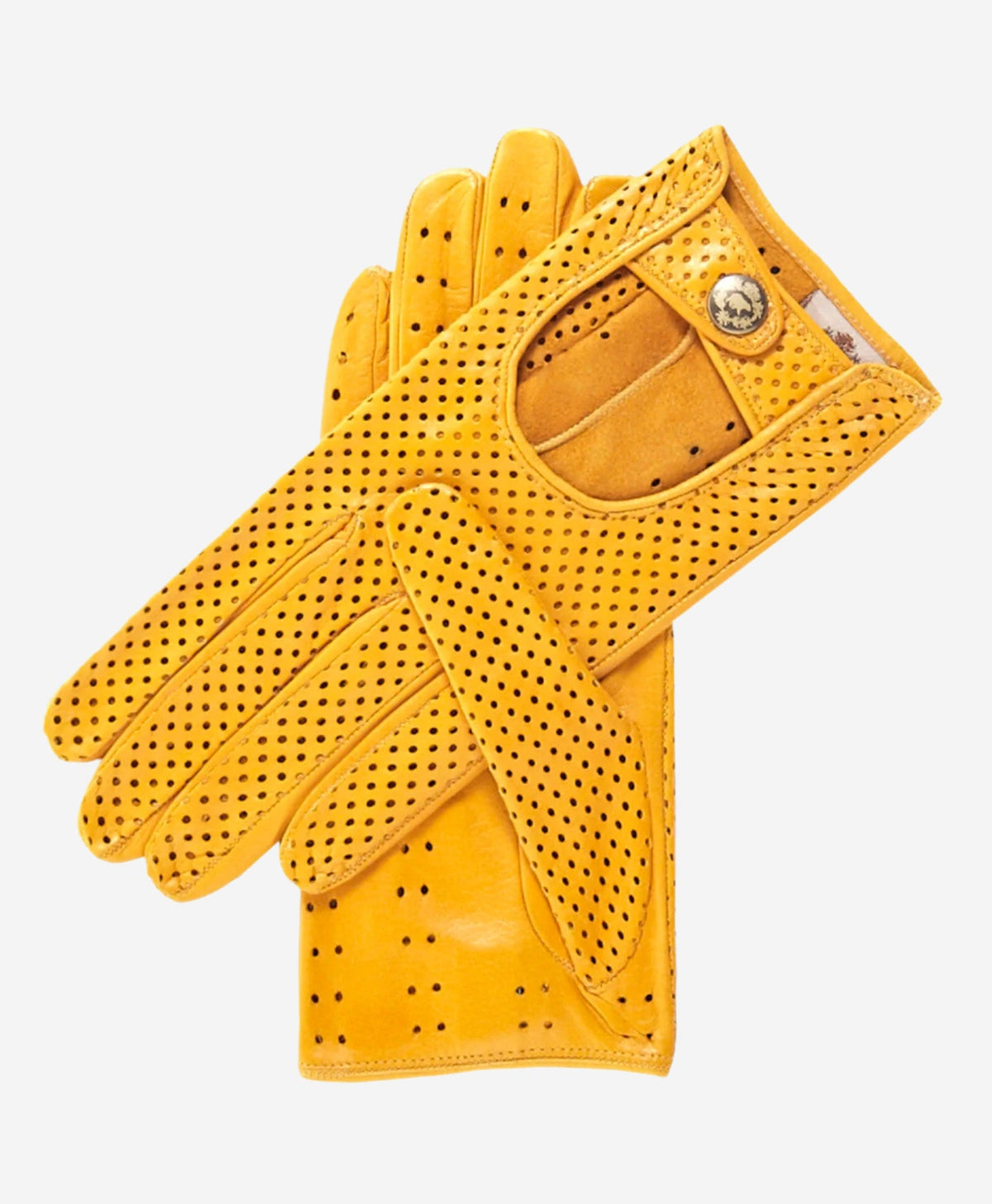 CD4466 (yellow) - Women’s Italian ventilated leather driving gloves — photo 1 of 7