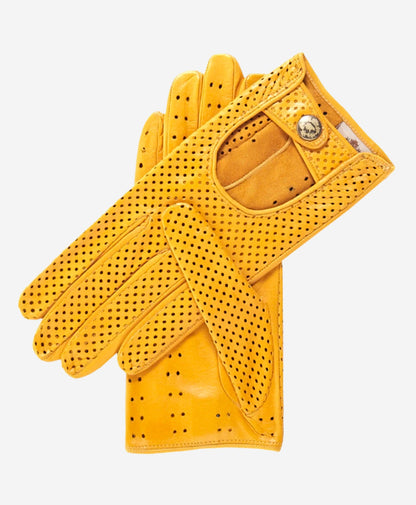 CD4466 (yellow) - Women’s Italian ventilated leather driving gloves — photo 1 of 7