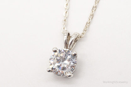 Vintage Large Cubic Zirconia DQCZ Sterling Silver Necklace