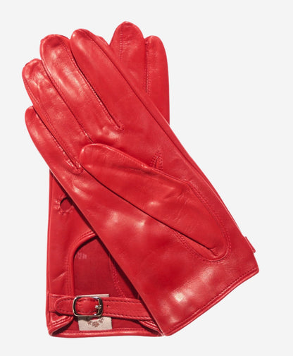 CD4814 (red) - Women’s Italian leather driving gloves with buckled strap — photo 2 of 8