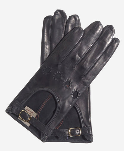 CD4814 (black) - Women’s Italian leather driving gloves with buckled strap — photo 1 of 7