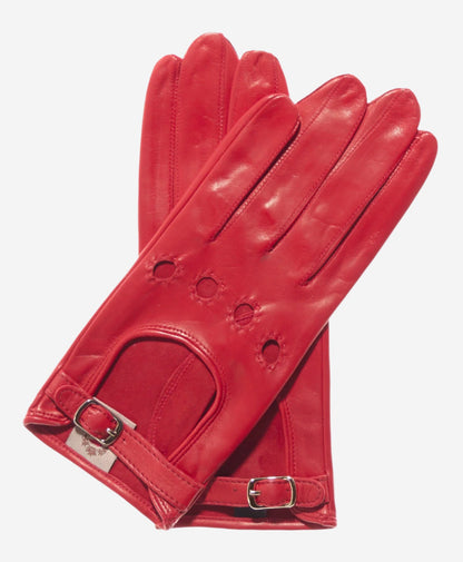 CD4814 (red) - Women’s Italian leather driving gloves with buckled strap — photo 1 of 8