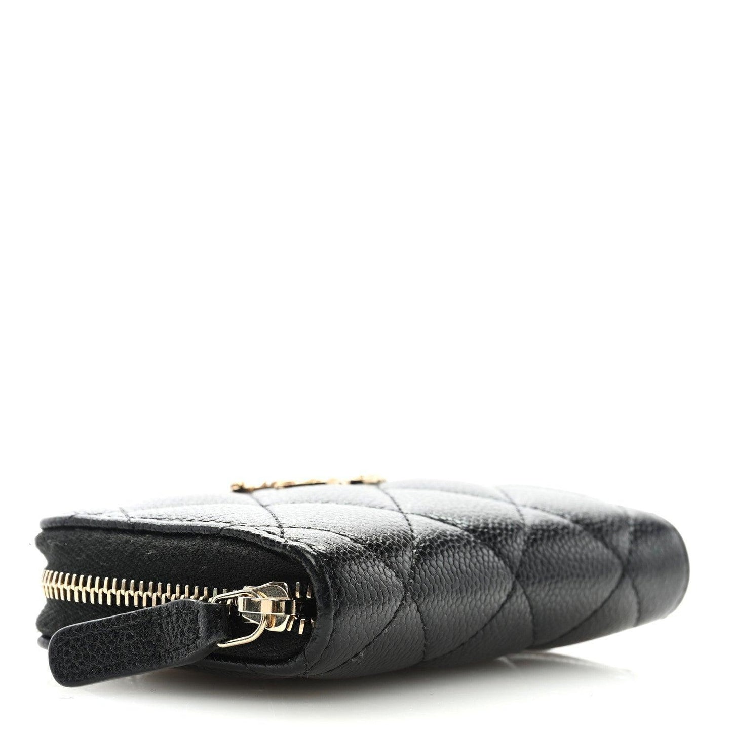 Chanel  Caviar Quilted Multi Chain CC Zip Coin Purse Black