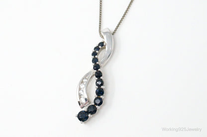 Designer Alwand Vahan Sapphire Cubic Zirconia Sterling Silver Necklace