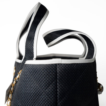 CHANEL 23M Coco Maxi Beach Shopping Tote Black Quilted