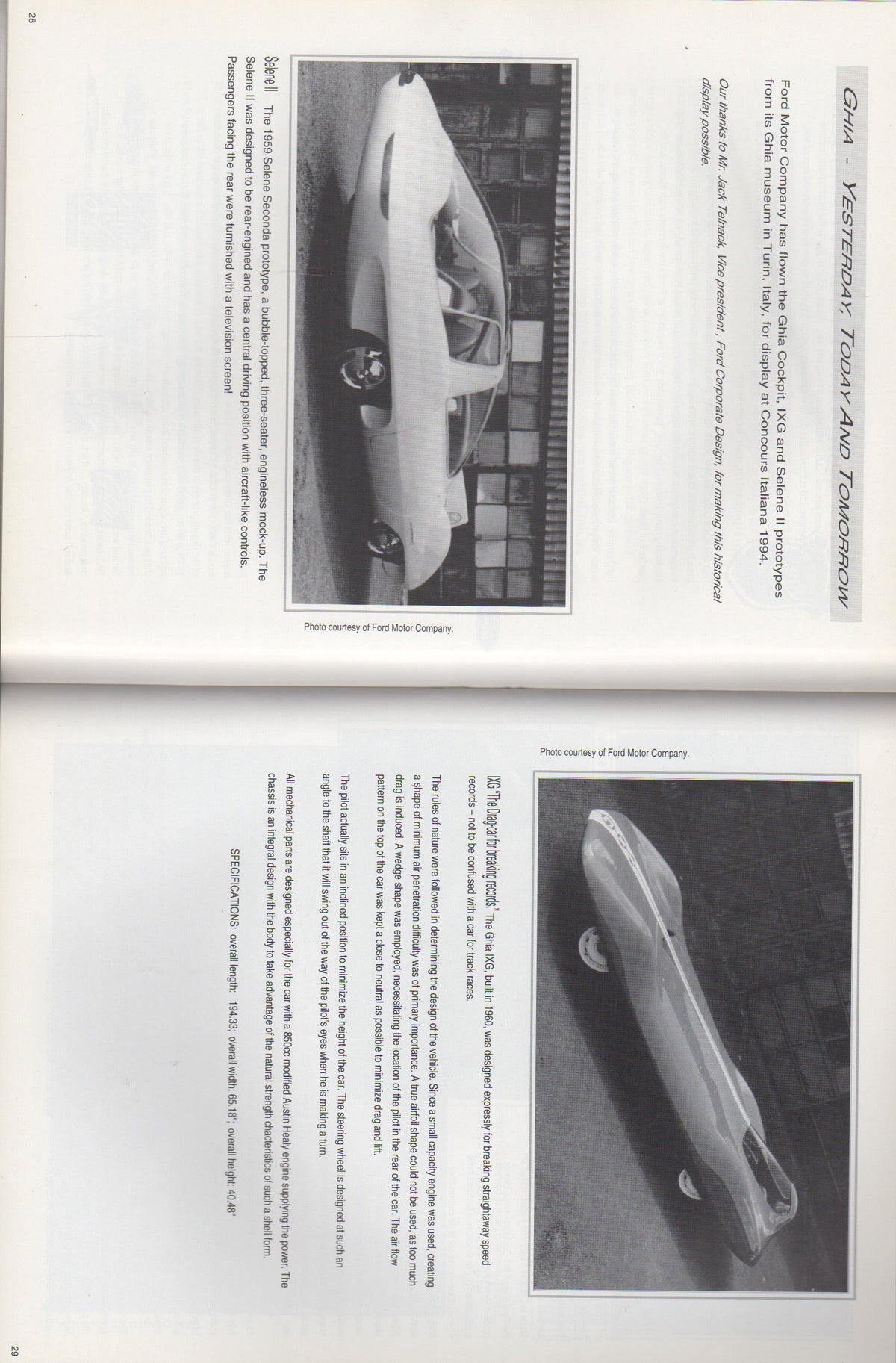 Concours Italiana 1994 Program - Featuring Ghia & Touring
