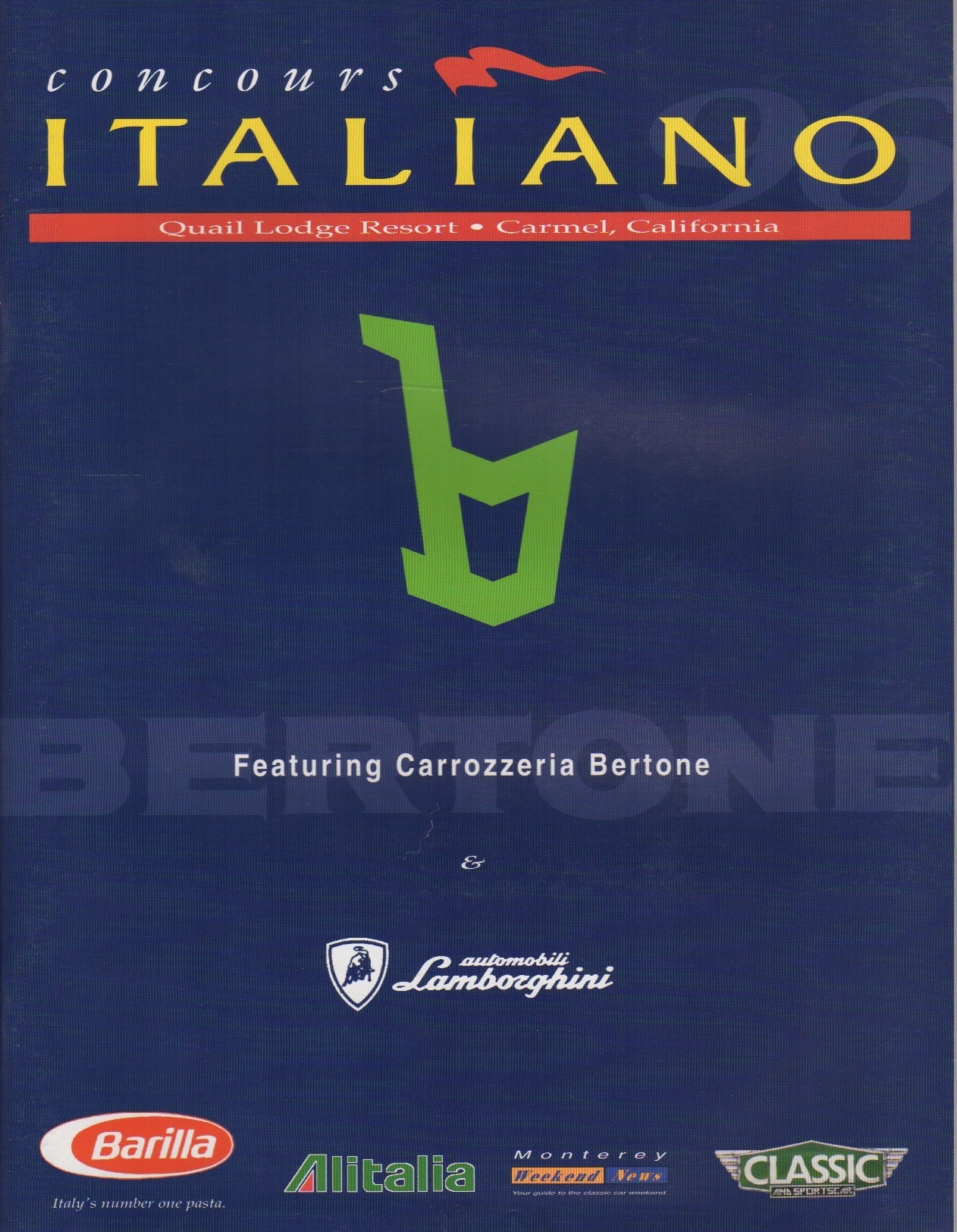 Concours Italiano 1996 Program - Featuring Bertone & Lamborghini