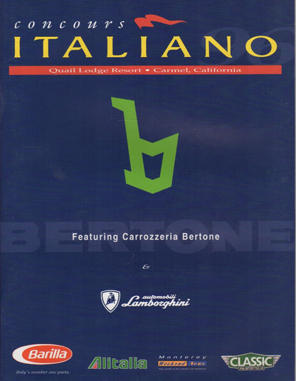 Concours Italiano 1996 Program - Featuring Bertone & Lamborghini