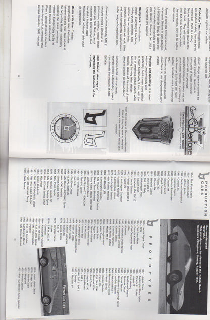 Concours Italiano 1996 Program - Featuring Bertone & Lamborghini