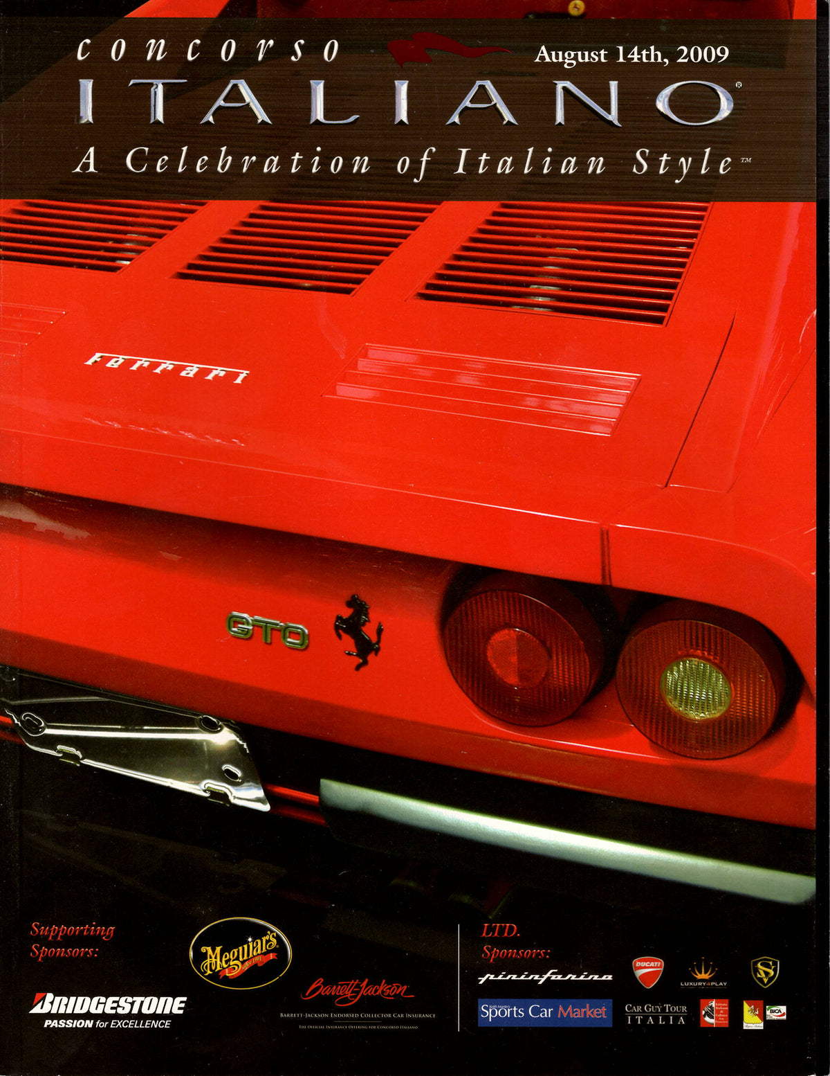 Concorso Italiano 2009 Program - Featuring Ferrari 288 GTO, De Tomaso & Bertone