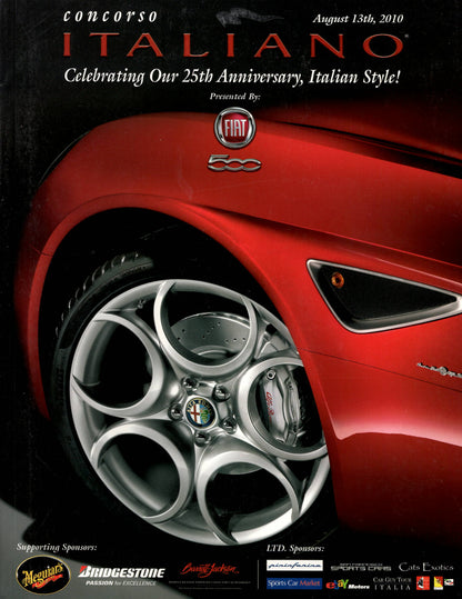 Concorso Italiano 2010 Program - Featuring Alfa Romeo, Leonardo Fioravanti, Ferrari F40 & Bizzarrini
