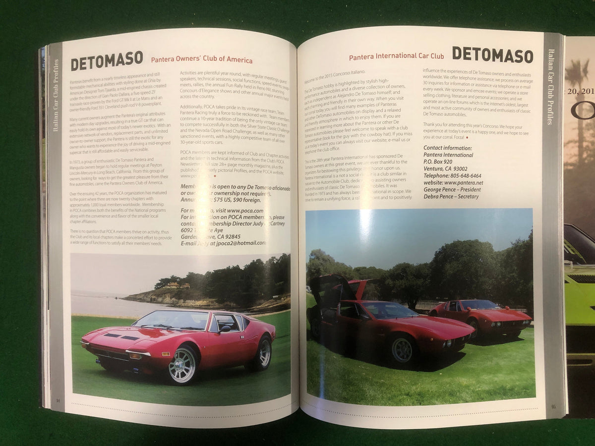 Concorso Italiano 2015 Program - Featuring Iso Grifo & Tom Meade