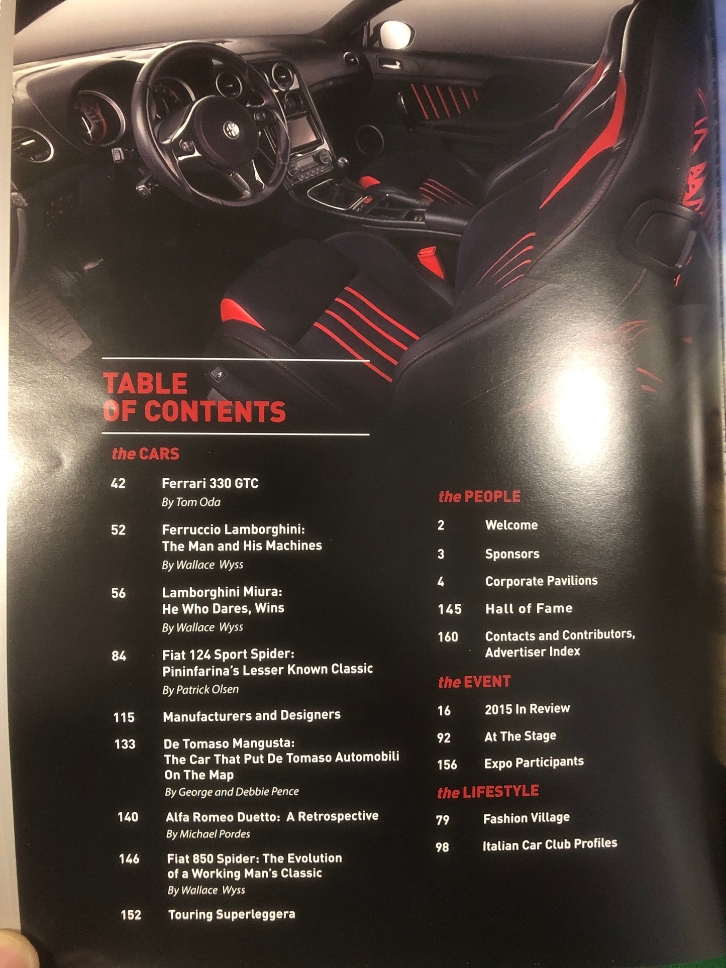 Concorso Italiano 2016 Program - Featuring Lamborghini Miura