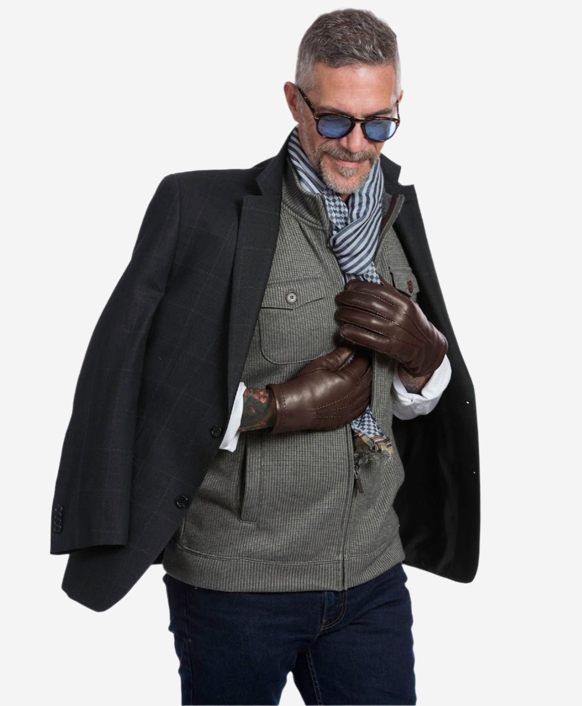 CL3103 (brown) - Men's Handsewn Lamb Shearling Winter Leather Gloves — photo 6 of 10