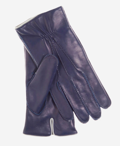 CL3505 (blue) - Men’s handsewn Italian lamb shearling winter leather gloves — photo 1 of 8
