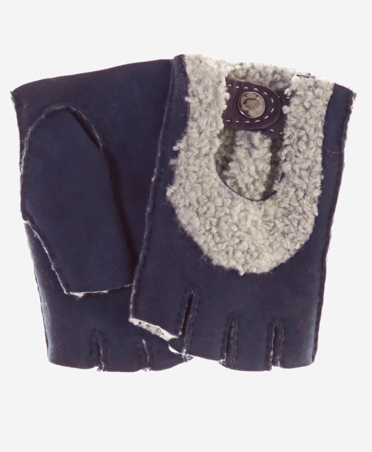 CL4522 (navy) - Women’s Italian shearling fingerless gloves — photo 1 of 8