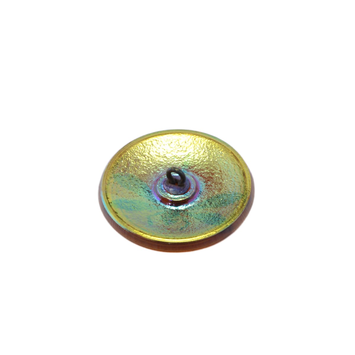 Czech Glass Amber Dragonfly Button 31mm - Vintage Style Nature Motif
