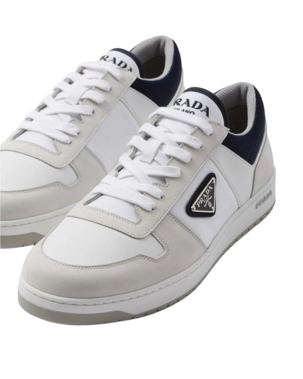 Prada Downtown Re-Nylon sneakers 'White/Beige/Black'