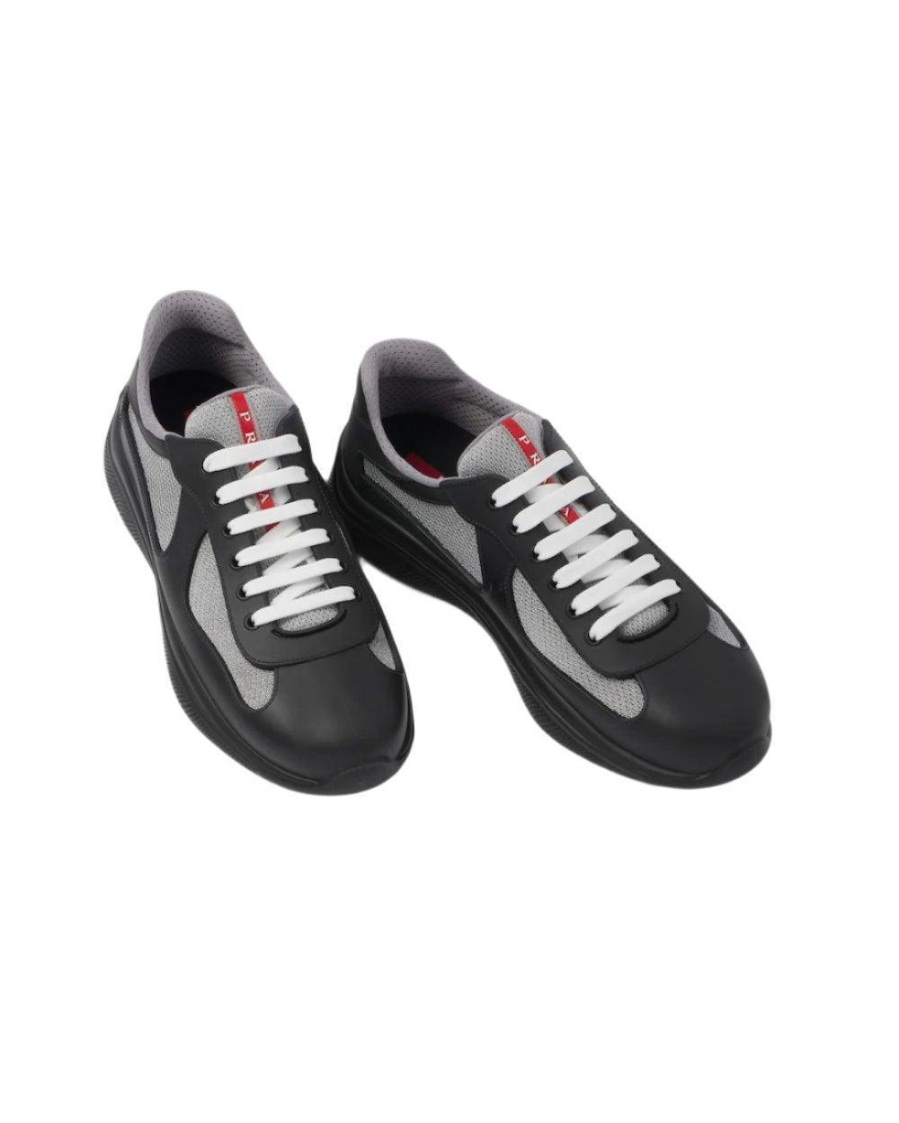 Prada America's Cup Soft rubber and bike fabric sneakers 'Black'