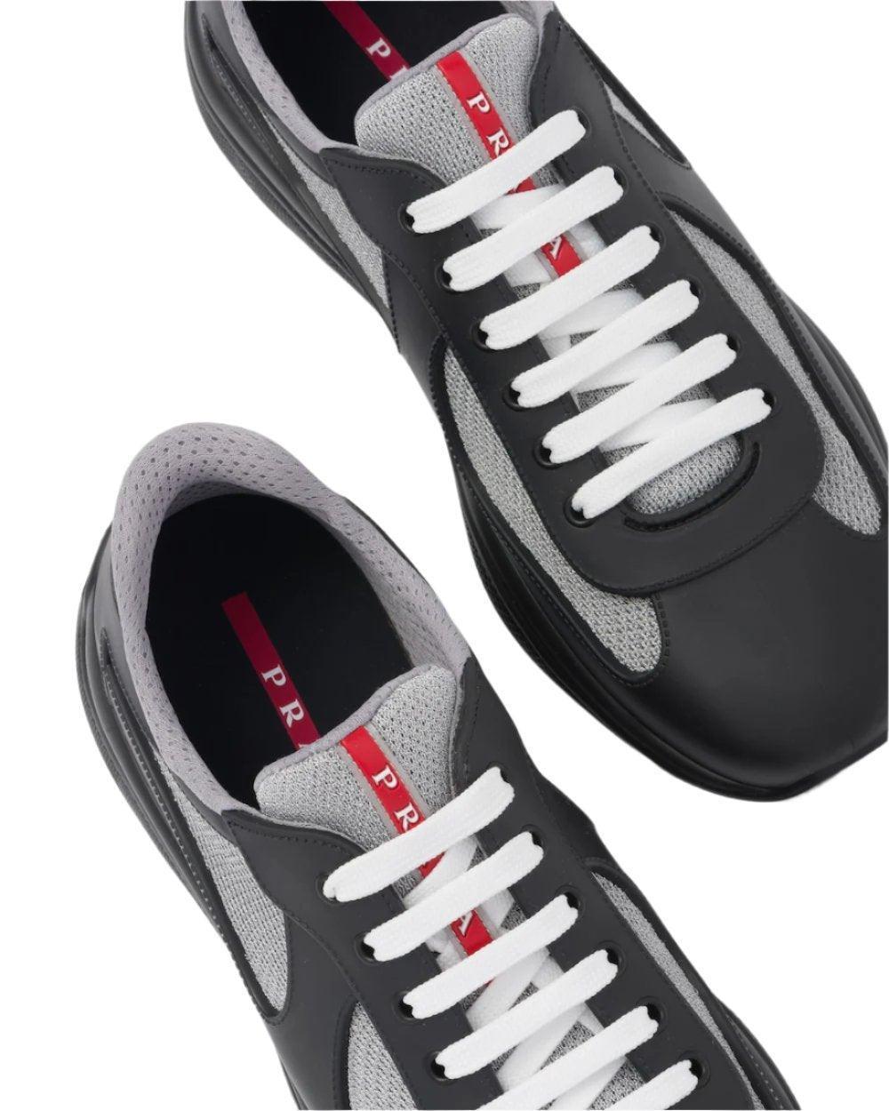 Prada America's Cup Soft rubber and bike fabric sneakers 'Black'