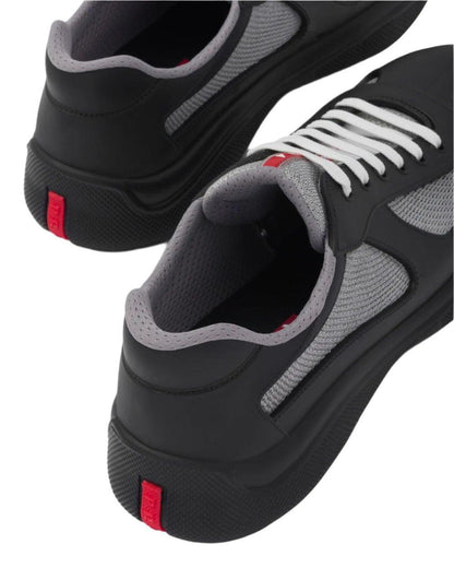Prada America's Cup Soft rubber and bike fabric sneakers 'Black'