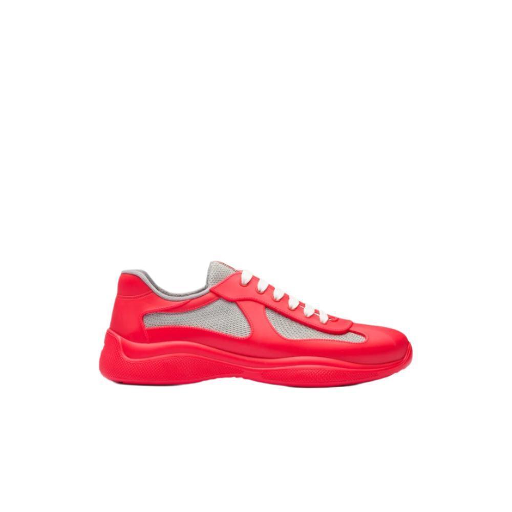 Prada America's Cup Soft rubber and bike fabric sneaker 'Red'