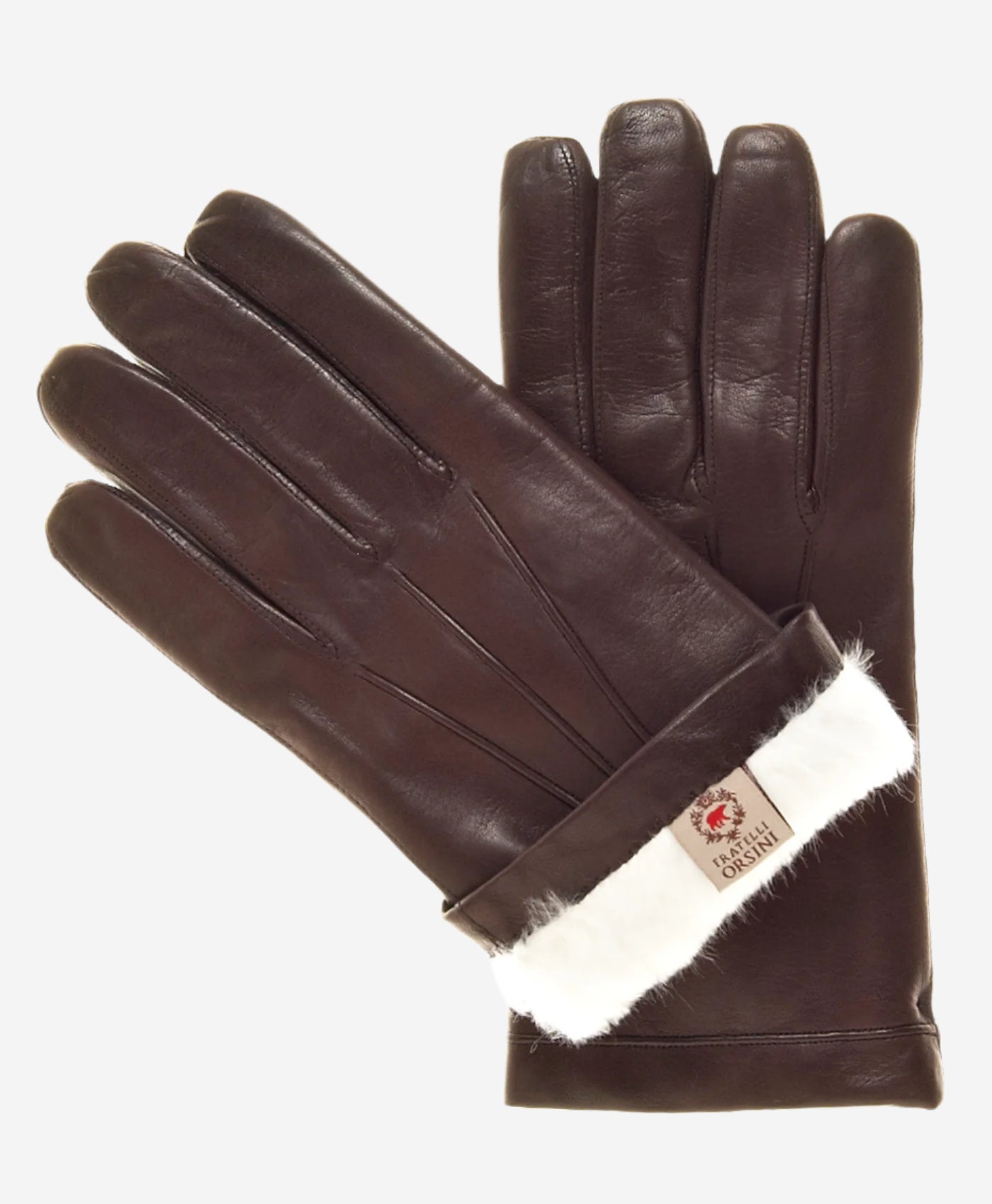 CR3001 (brown) - Men’s Italian rabbit fur gloves — photo 1 of 7