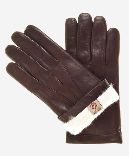 CR3001 (brown) - Men’s Italian rabbit fur gloves — photo 1 of 7