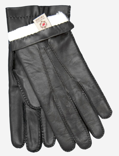 CR3103 (black) - Men’s handsewn Italian rabbit fur gloves — photo 1 of 7