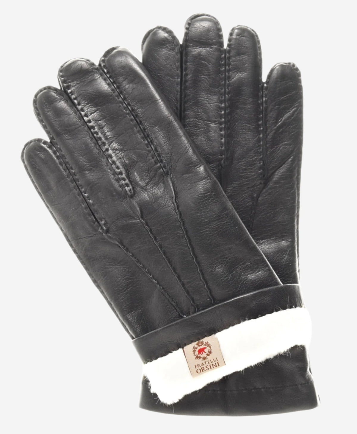CR3103 (black) - Men’s handsewn Italian rabbit fur gloves — photo 2 of 7