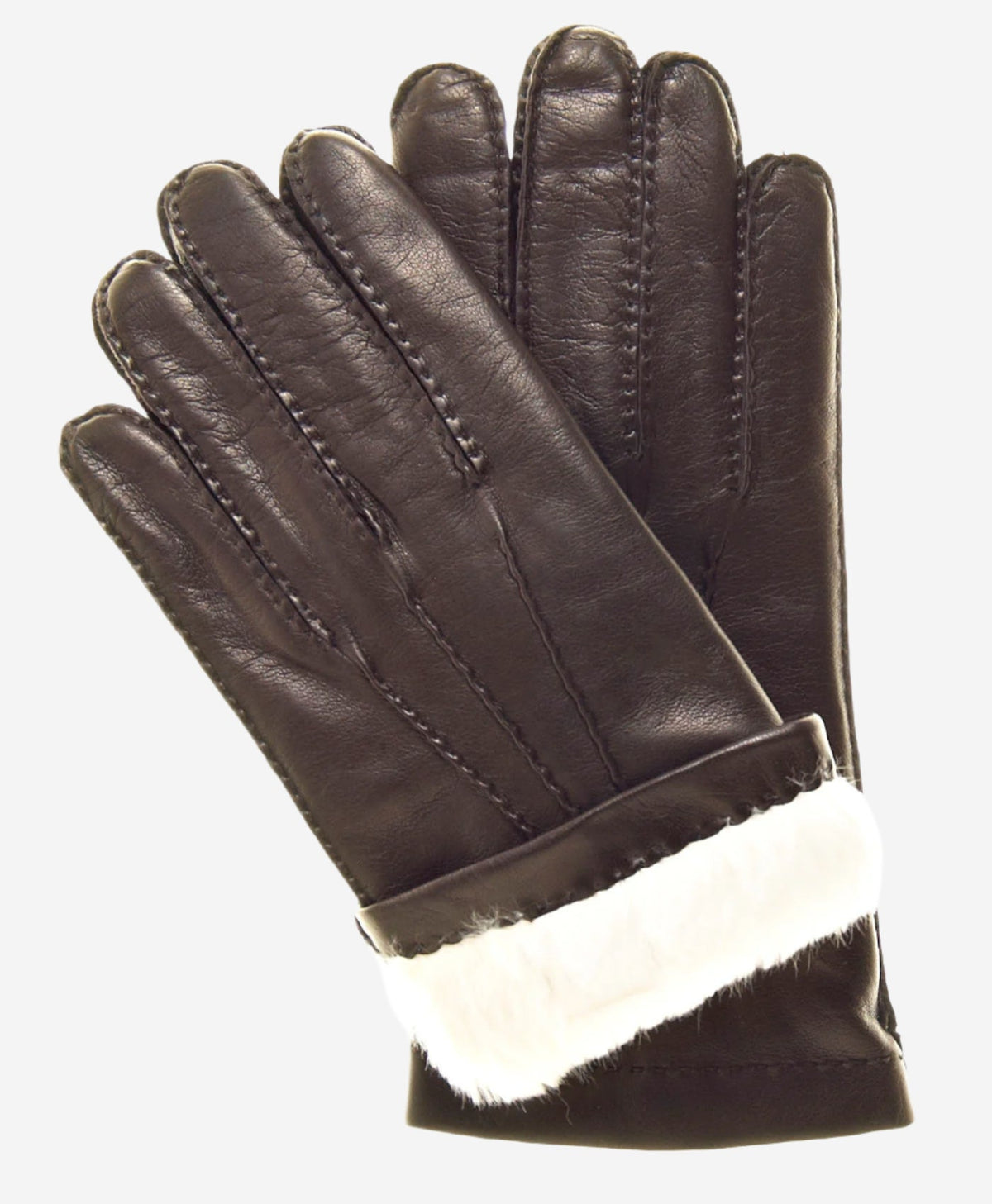 CR3103 (brown) - Men’s handsewn Italian rabbit fur gloves — photo 1 of 10