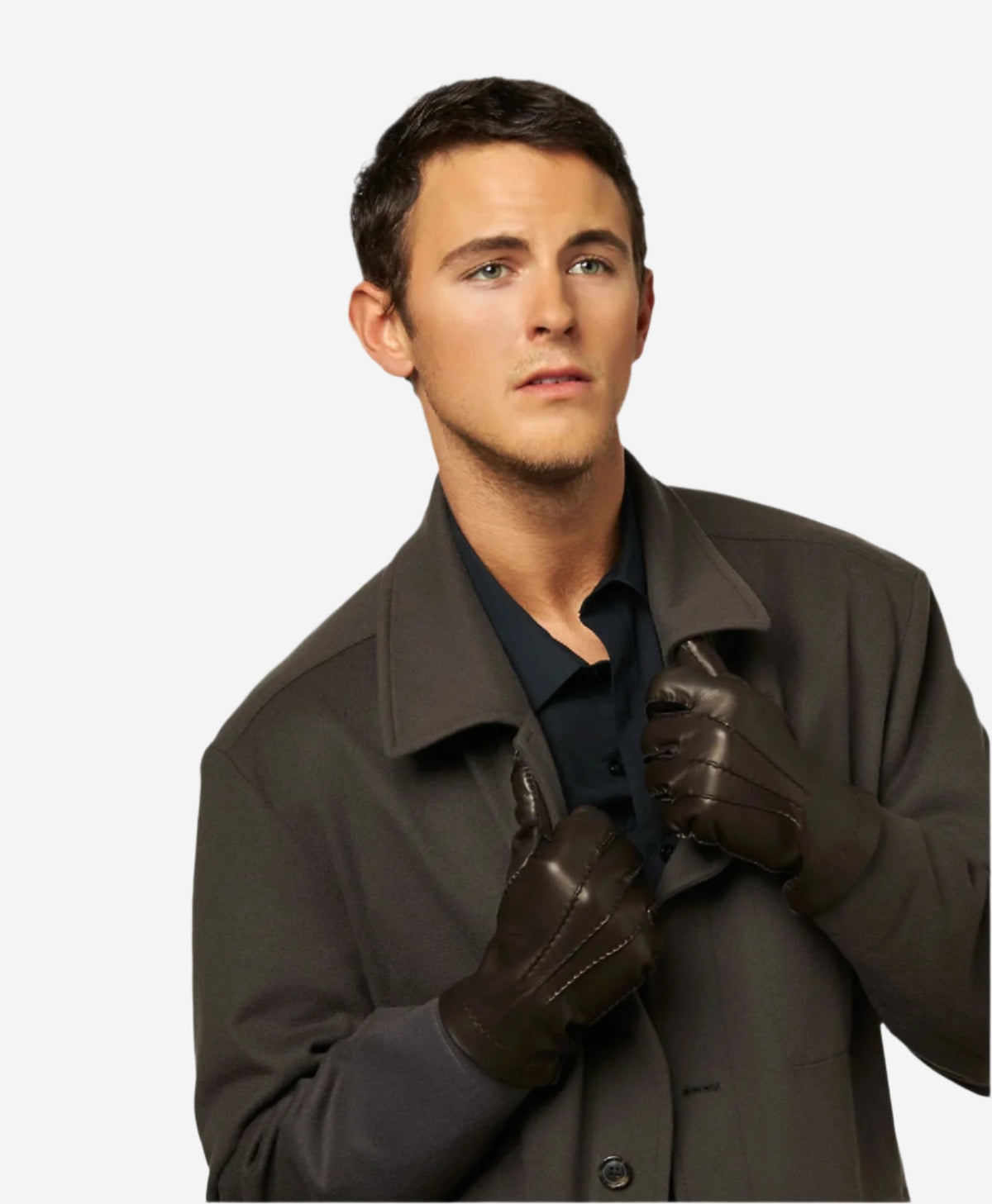CR3103 (brown) - Men’s handsewn Italian rabbit fur gloves — photo 5 of 10