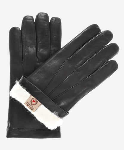 CR3302 (black) - Men’s cadet Italian rabbit fur gloves with shorter fingers — photo 1 of 8