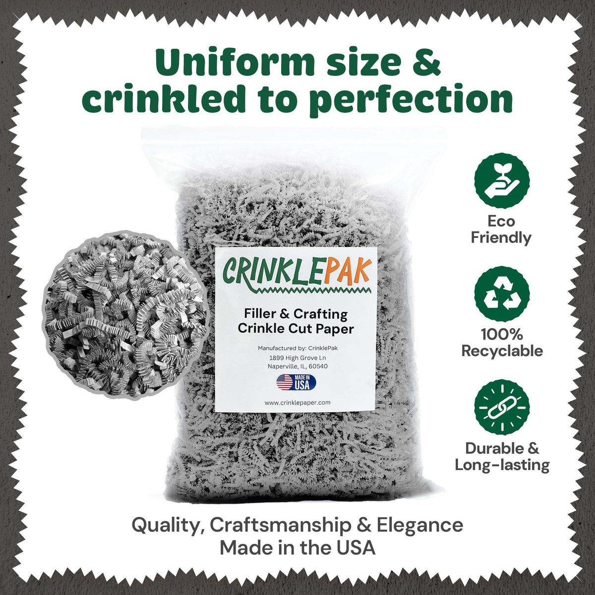 Crinkle Paper 10LB Gray