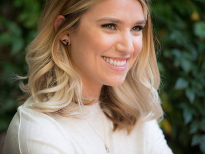 Moonbeam + Stardust Studs - Black Agate