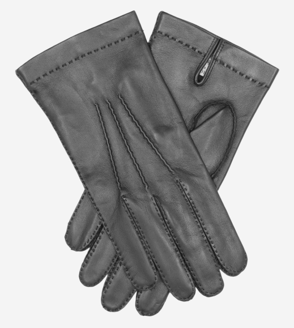 CS1003 (black) - Men's Handsewn Italian Silk Lined Leather Gloves — photo 1 of 8