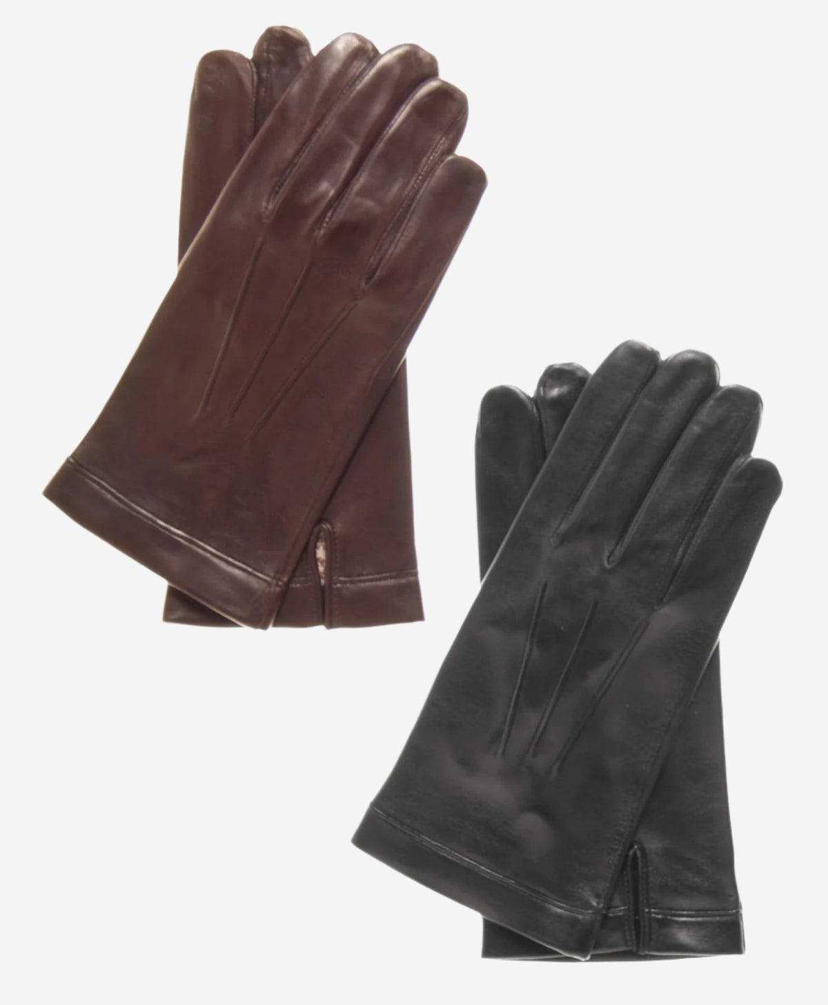 CS3550 (brown) - Men's Italian Silk Lined Lambskin Leather Gloves — photo 2 of 8