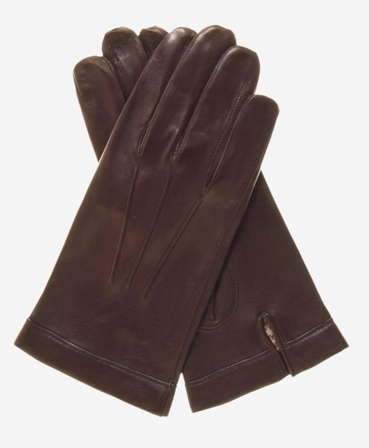 CS3550 (brown) - Men's Italian Silk Lined Lambskin Leather Gloves — photo 1 of 8