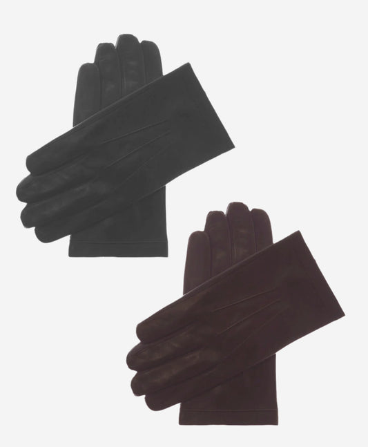 CS3913 (brown) - Men's Italian Silk Lined Touchscreen Leather Gloves — photo 2 of 8